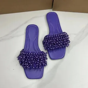 AMOZAE-- Flat Heeled Ladies Slippers