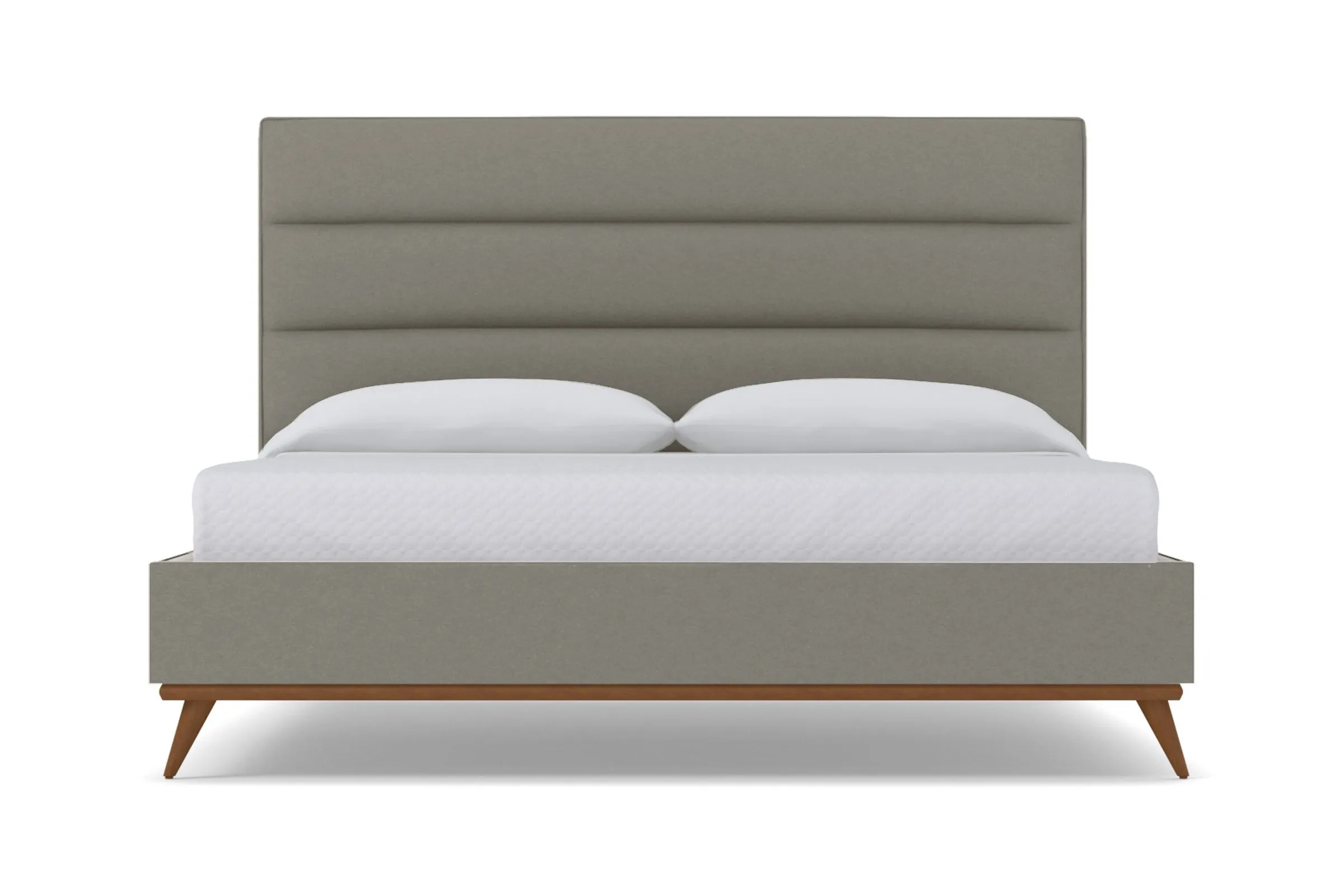 Cooper Upholstered Platform Bed :: Leg Finish: Pecan / Size: Full Size