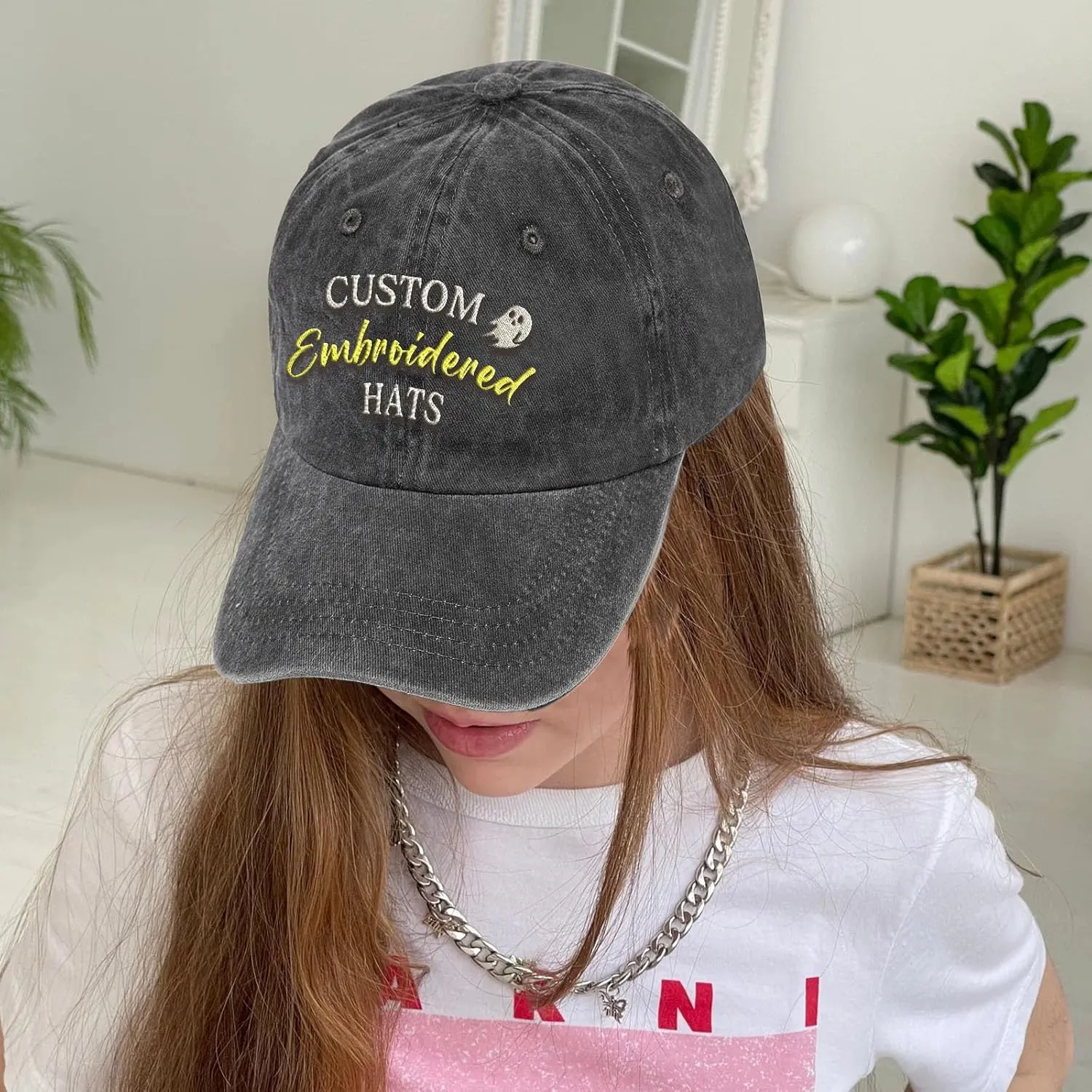 Custom Embroidered Hats, Personalized Baseball Caps with Logo Text, Customized Embroidered Baseball Hat Gifts for Men Women