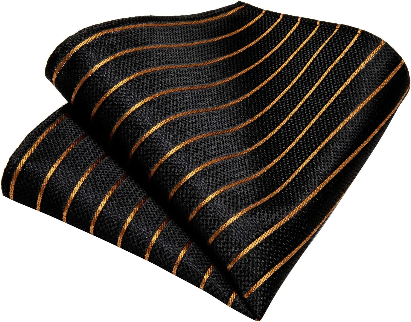 DiBanGu Mens Striped Tie Silk Woven Necktie and Pocket Square Cufflinks Tie Clip Set Wedding Business Formal Gift Tie for Men