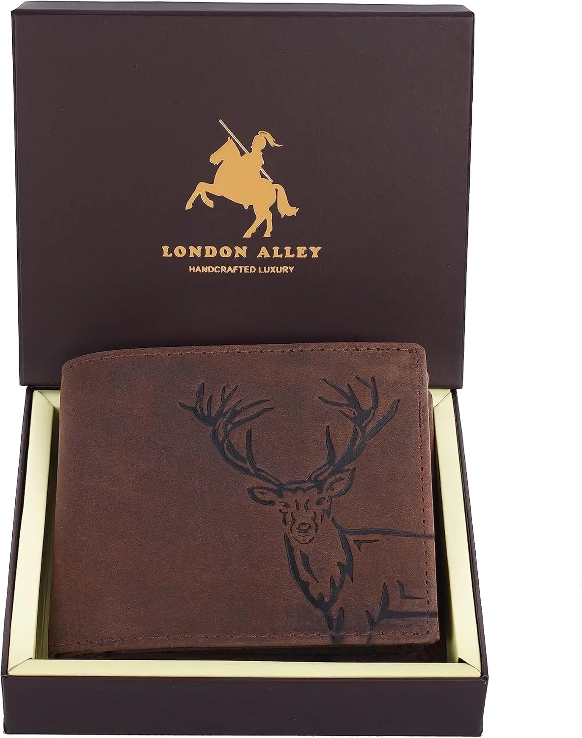 Elk Vintage Brown Leather Wallet For Men, 6 Card Slot, RFID Blocking