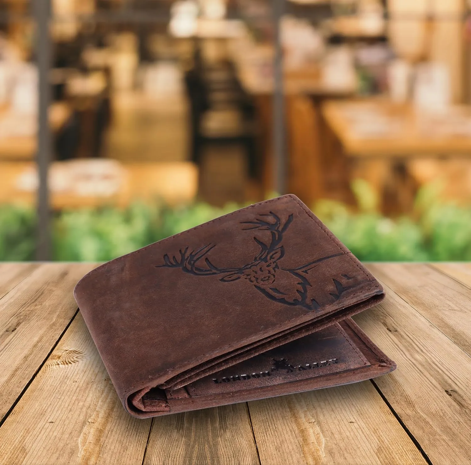 Elk Vintage Brown Leather Wallet For Men, 6 Card Slot, RFID Blocking