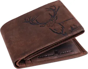 Elk Vintage Brown Leather Wallet For Men, 6 Card Slot, RFID Blocking