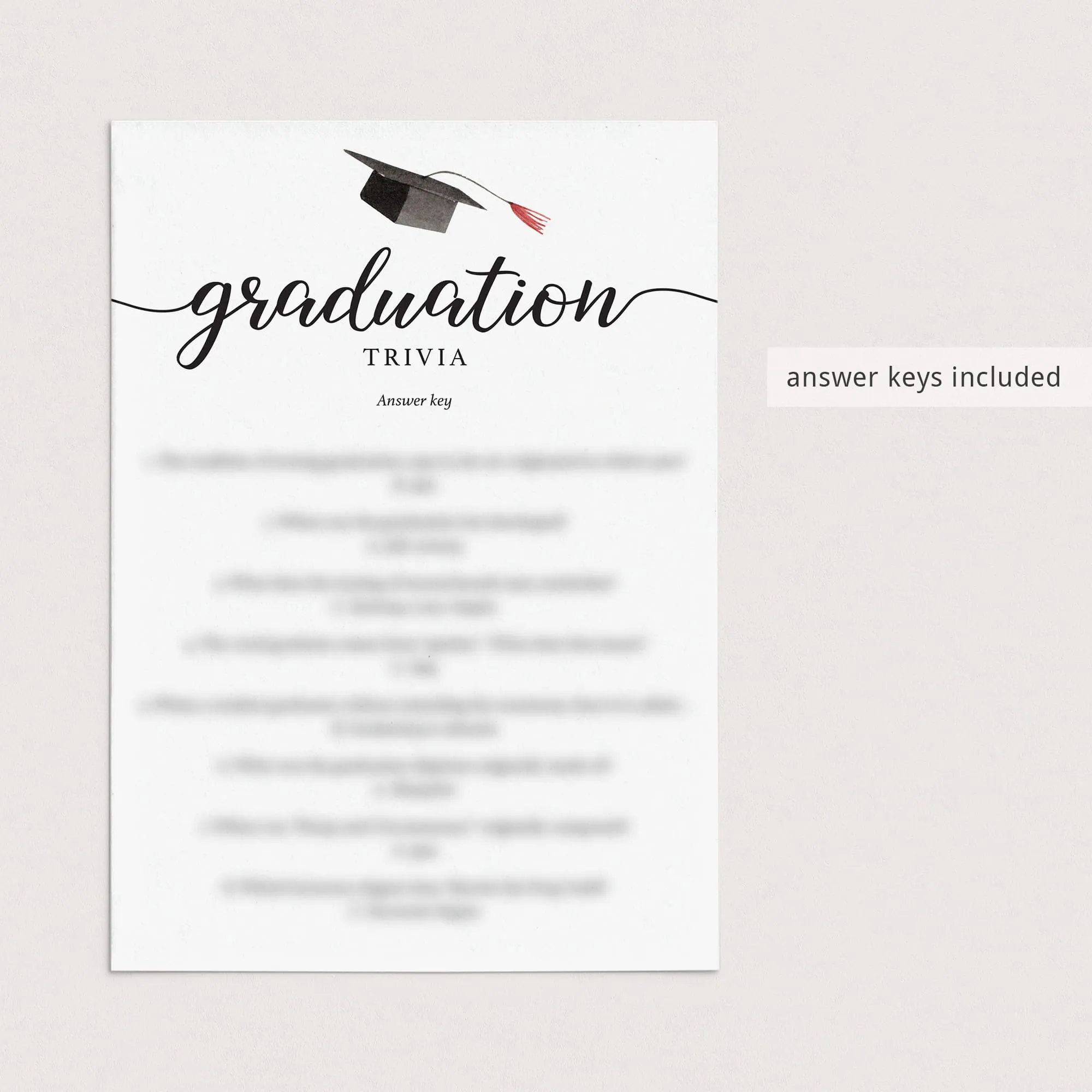 Graduation Party Games Bundle Instant Download