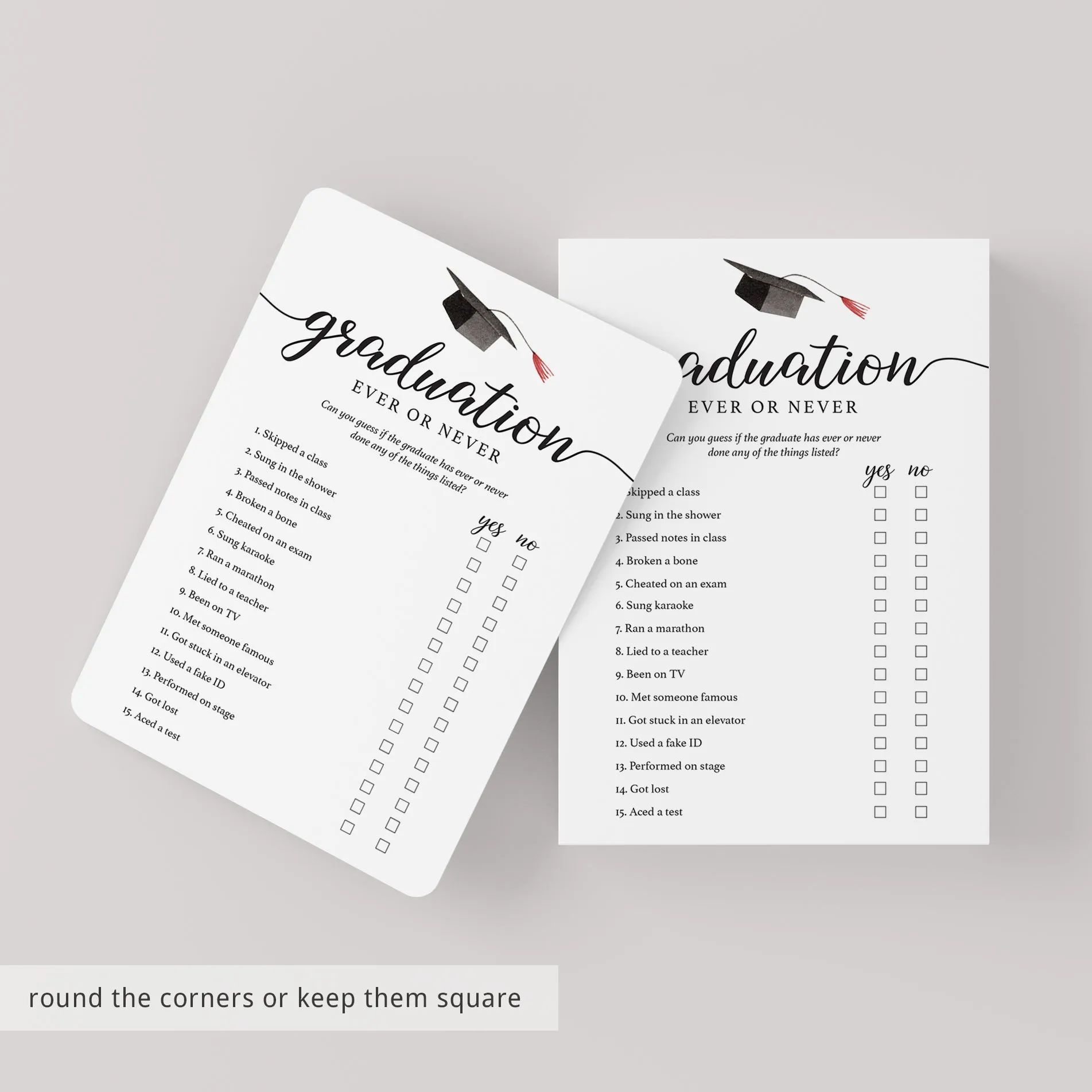 Graduation Party Games Bundle Instant Download