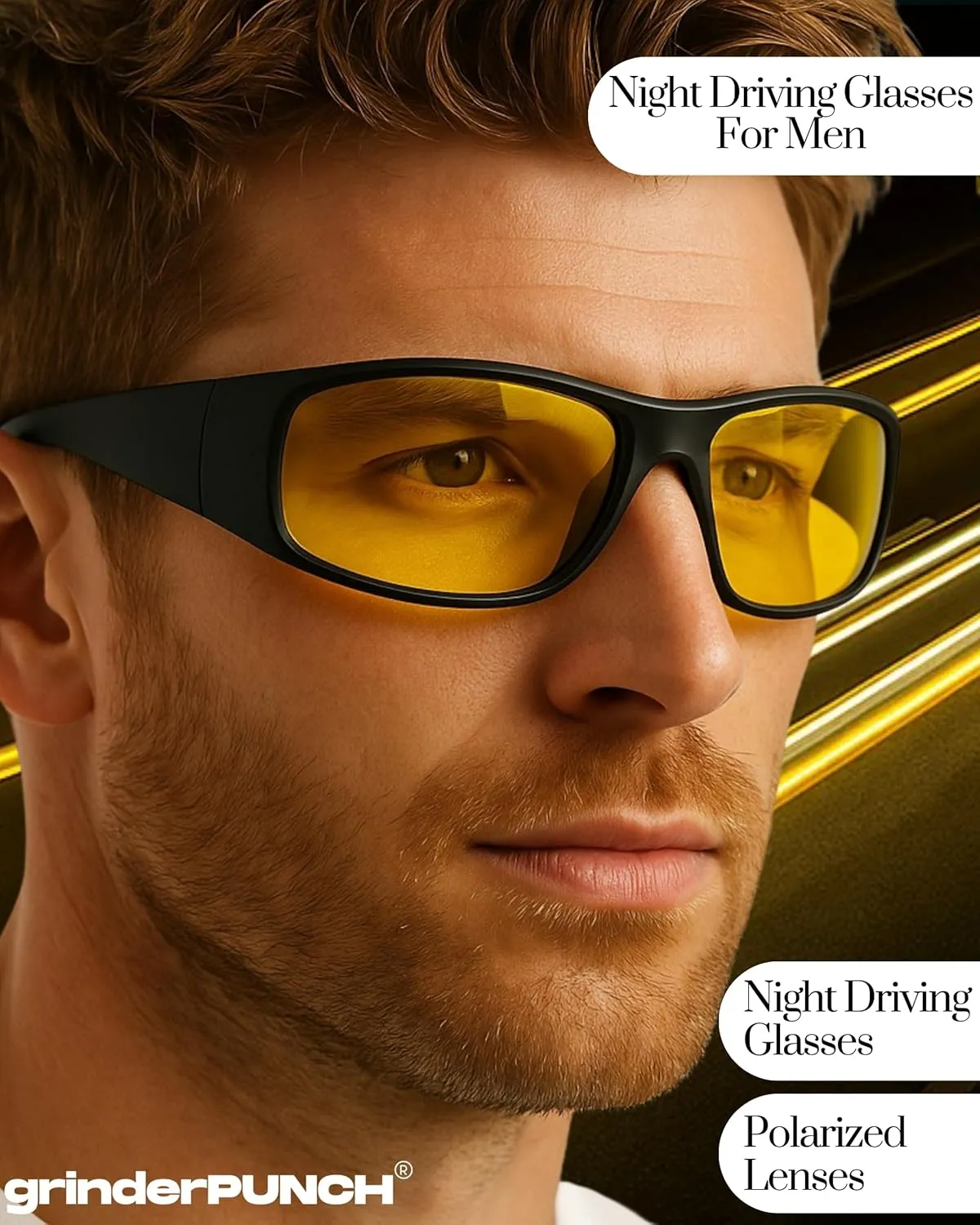 grinderPUNCH Polarized Wrap Around Sunglasses for Men and Women ?C Lightweight Sports Wraparound Sunglasses UV Protection