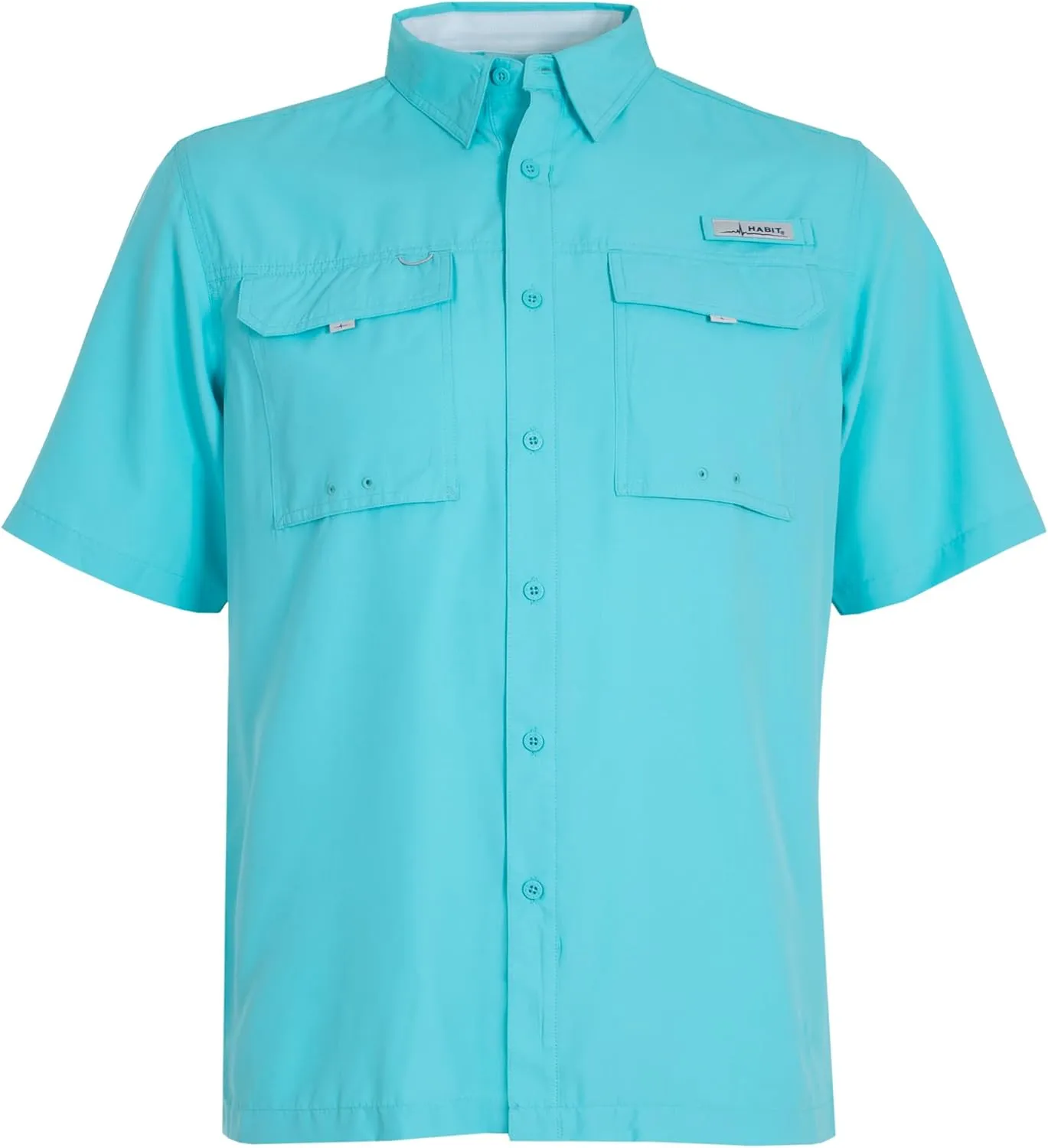HABIT Men??s Fourche Mountain Short Sleeve River Guide Fishing Shirt - UPF 40  UV Protection