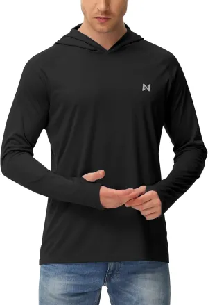 isnowood Sun Shirt UPF 50  Men's Fishing Long Sleeve UV Protection Hoodie Hiking Rash Guard Swimming Running