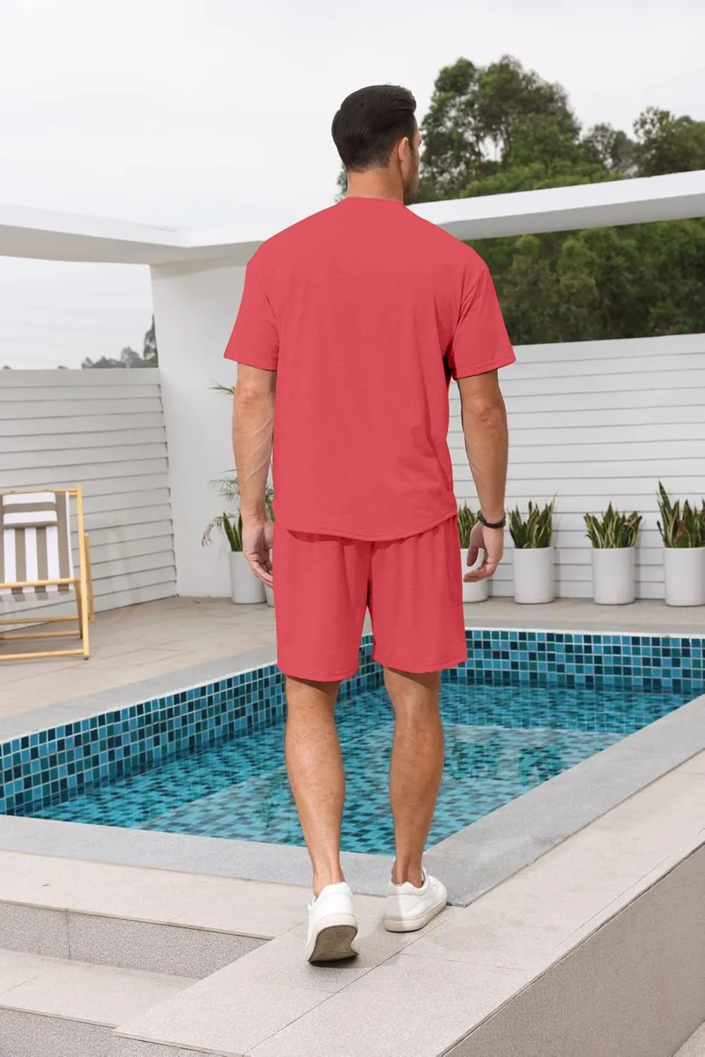 Lexiart Mens 2 Piece Outfits Casual Tracksuit Shorts Summer Sweatsuit Oversize Short Sleeve Sport Set