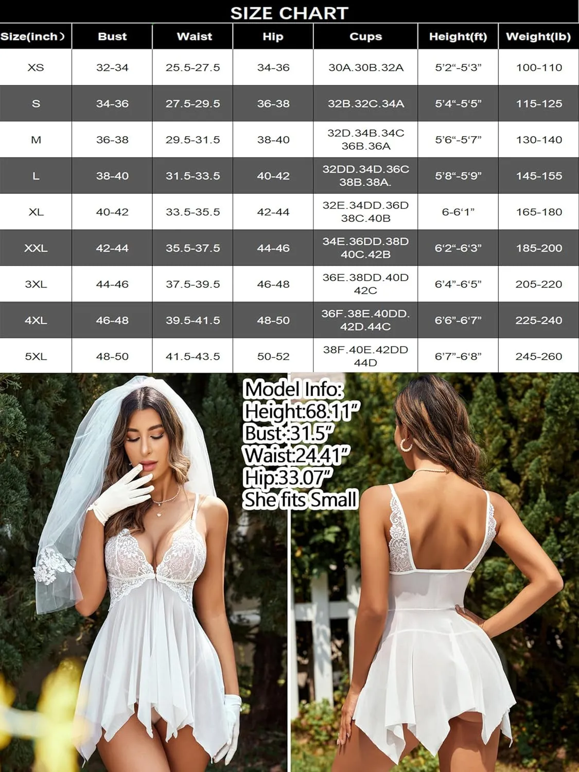 "V Neck Lace Nightwear - Sexy Front Closure Chemise for Women"