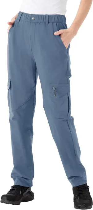 Rdruko Women's Hiking Cargo Pants Water-Resistant Quick Dry UPF 50  Travel Camping Work Pants Zipper Pockets