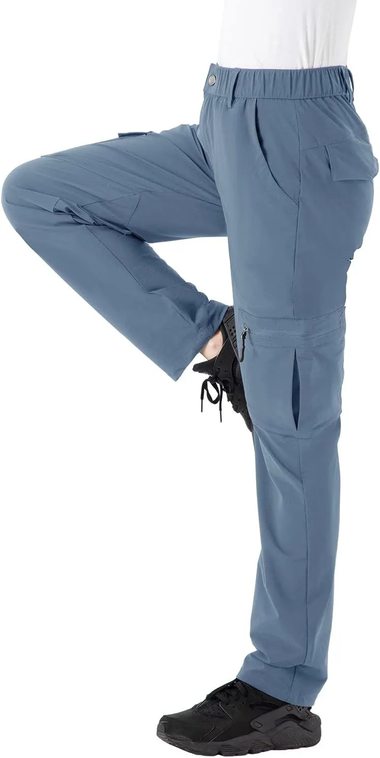 Rdruko Women's Hiking Cargo Pants Water-Resistant Quick Dry UPF 50  Travel Camping Work Pants Zipper Pockets