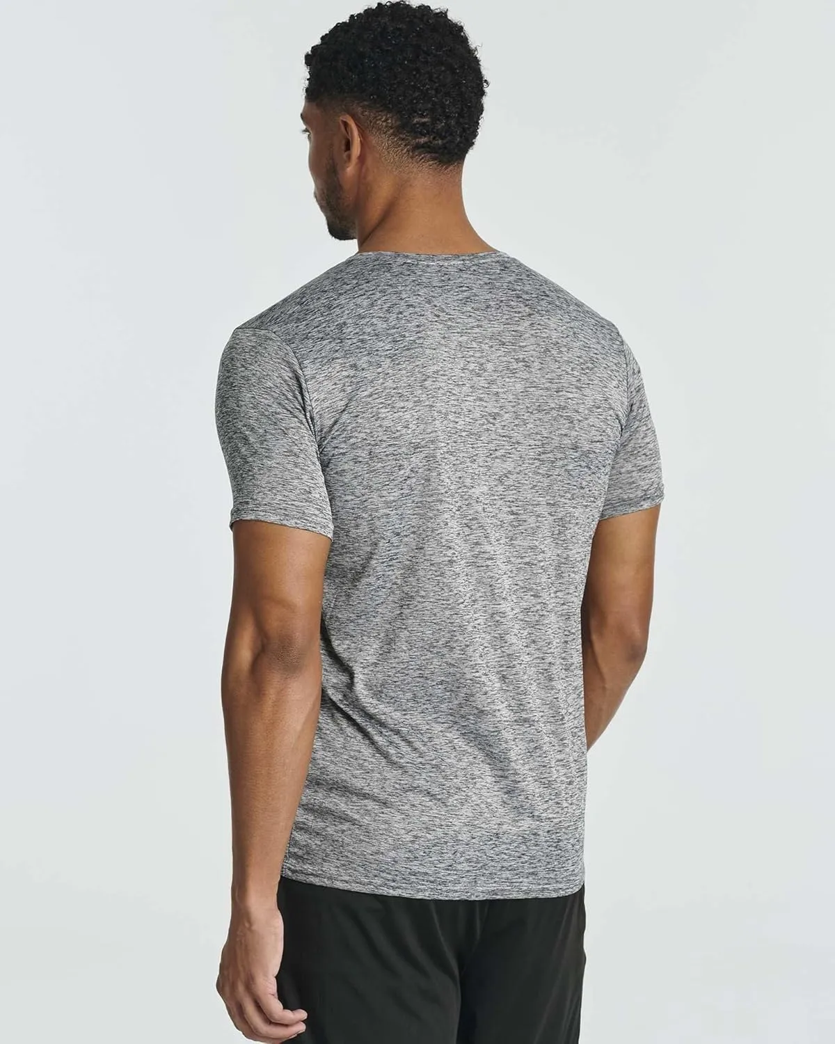 Real Essentials 5 Pack: Men??s Short Sleeve Dry Fit Active Crew Neck T Shirt - Athletic Running Gym Workout Tee Tops