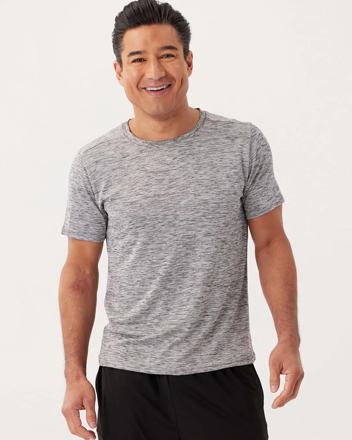 Real Essentials 5 Pack: Men??s Short Sleeve Dry Fit Active Crew Neck T Shirt - Athletic Running Gym Workout Tee Tops