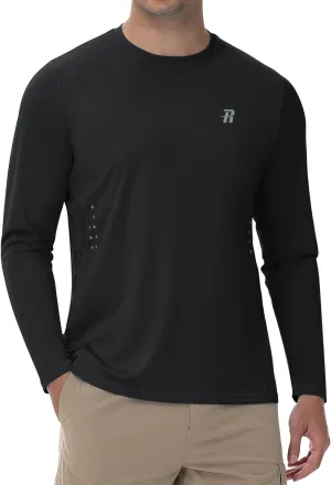Runhit Men's UPF 50  Sun Protection Shirts Long Sleeve UV Swim Shirt Fishing Hiking Running Rash Guard Quick Dry Lightweight