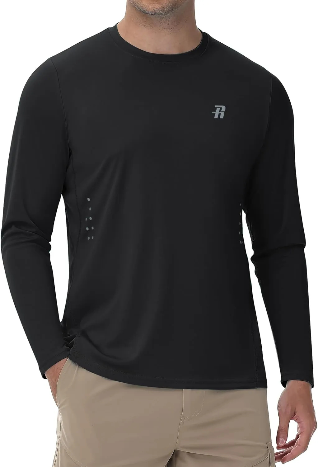 Runhit Men's UPF 50  Sun Protection Shirts Long Sleeve UV Swim Shirt Fishing Hiking Running Rash Guard Quick Dry Lightweight