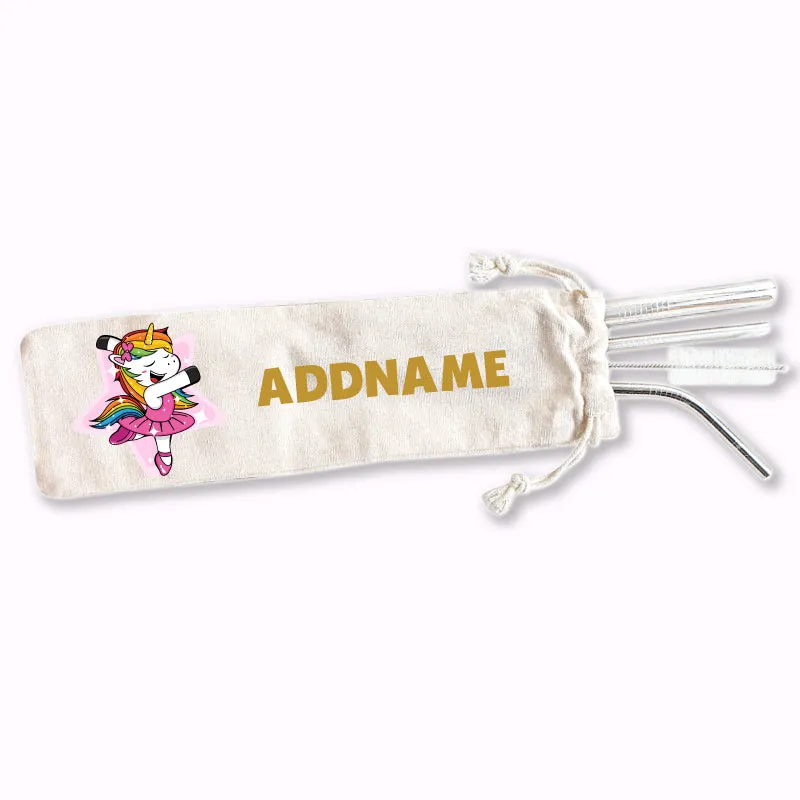 Unicorn Eco-friendly Reusable Straw Set [FREE Custom Add Name]