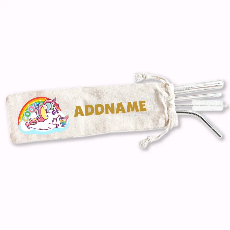 Unicorn Eco-friendly Reusable Straw Set [FREE Custom Add Name]
