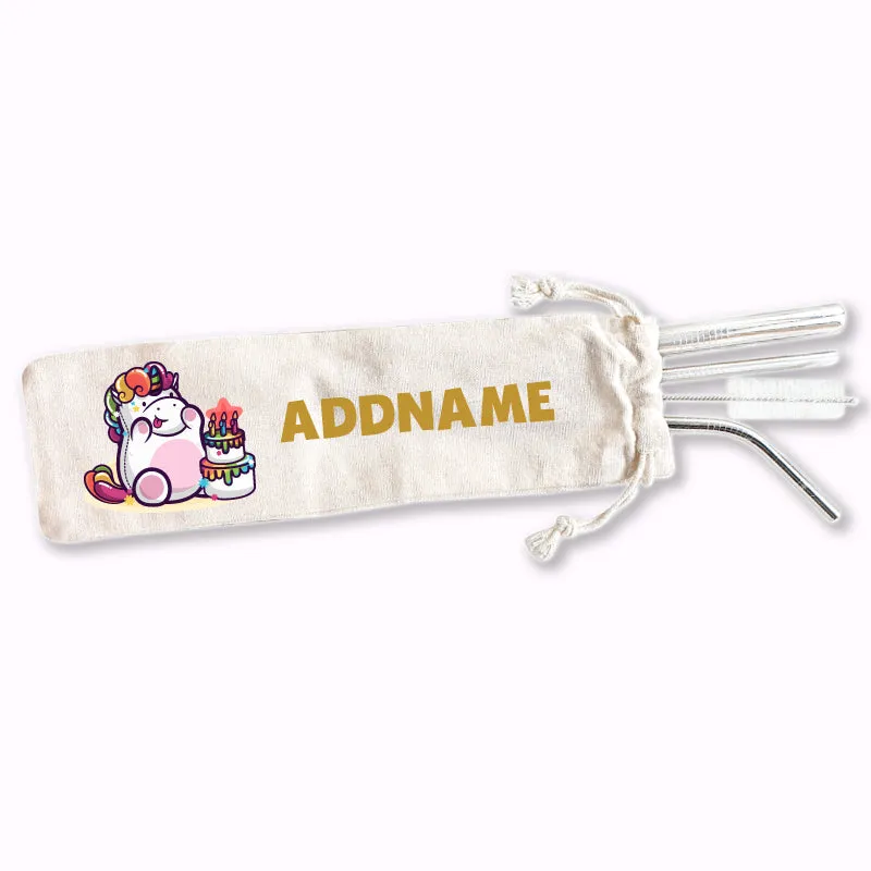 Unicorn Eco-friendly Reusable Straw Set [FREE Custom Add Name]
