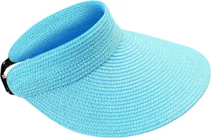 Women Summer Sun Hat Lady's Portable Beach Visor Bowknot Straw Hat